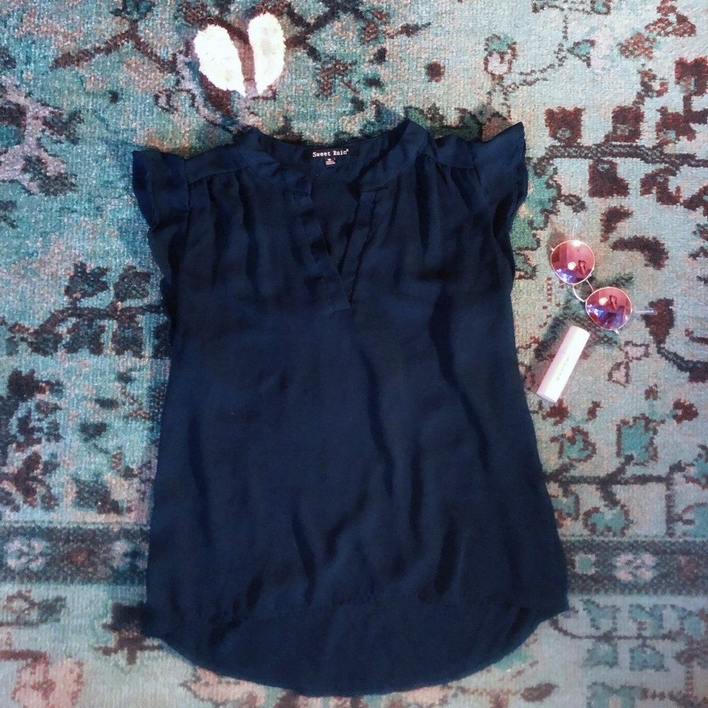 Navy chiffon Blouse